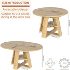 43.3in-59in Extendable Round Dining Table - Image 2