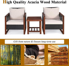 Tangkula 3 Pieces Patio Wicker Furniture Set, Rattan Outdoor Sofa Set - Image 6