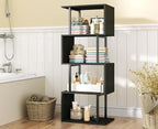 Furologee Geometric Bookshelf 5 Tier Bookcase, Industrial S-Shaped Display - Image 8