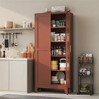 YAUWOH 71''Metal Cabinet with 4 Adjustable Shelves, 5-Tier Pantry Storage - Image 2