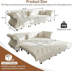 97.6" Oversized Pull Out Sofa Bed, Chesterfield Velvet Sleeper Sofa Couch - Image 2
