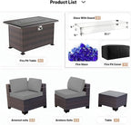 Kullavik 8 Pieces Outdoor Patio Furniture Set, Sectional Sofa Set - Image 6
