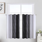 Black and Greyish White Ombre Blackout Curtains - Image 2