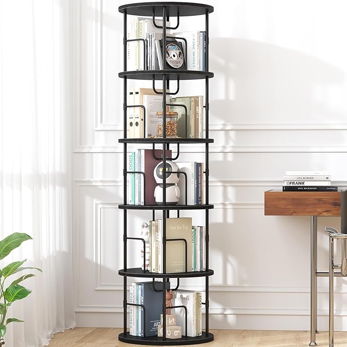 5Tier Rotating Bookshelf, Spinning Bookshelf Tower, 360 ° Display Space Saving by Unknown
