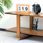 HollyHOME Bamboo TV Stand with Storage - Image 4