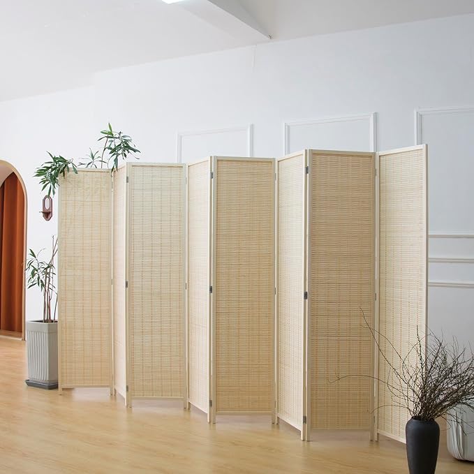 Furnnylane 8 Panel Bamboo Room Divider by Furnnylane
