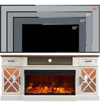 OKD 3-Sided Glass Farmhouse Electric Fireplace TV Stand - Image 6