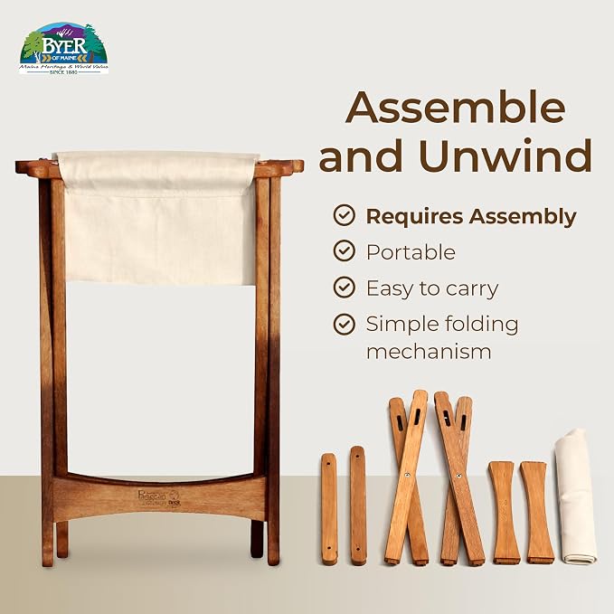 BYER OF MAINE Pangean Folding Stool – Canvas Camp & Wood Camp Stool - Image 5