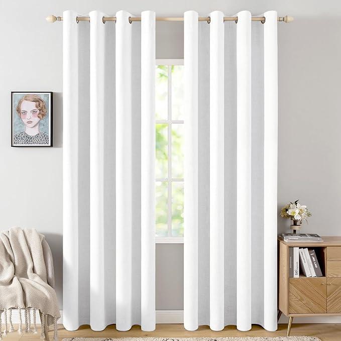 MIULEE 100% Blackout Linen Curtains by MIULEE