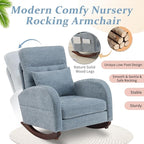 VINGLI Chenille Low Seat Nursery Rocking Chair, Upholstered Comfy Rocker Glider - Image 4