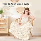 L'AGRATY Chunky Knit Throw Blanket - Image 3