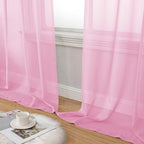 Pink Sheer Curtain for Bedroom Living Room 72 Inches Long 2 Panels Set - Image 8