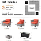 ovios 13 Pieces Patio Furniture Set, Outdoor Wicker Sectional Sofa - Image 8