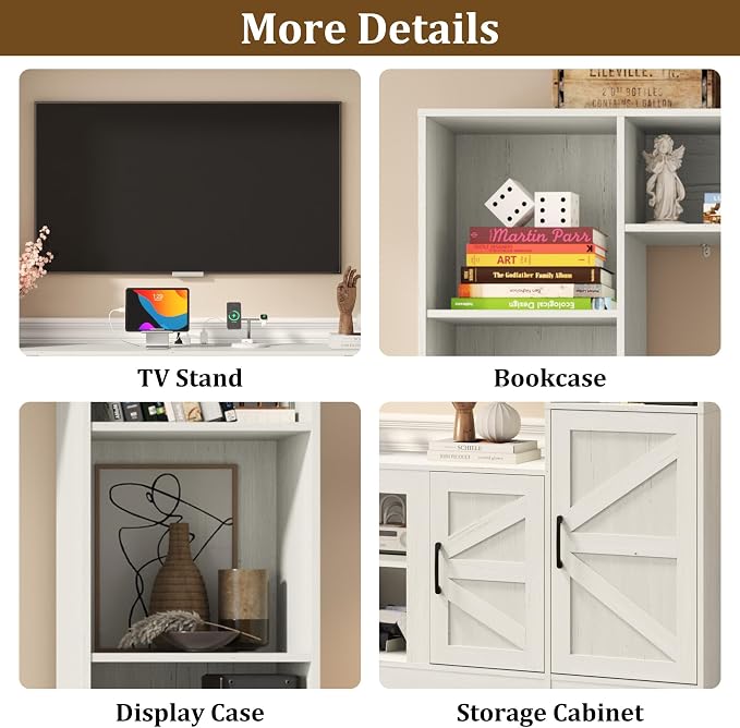 103" TV Stand for TVs up to 75", Wall Unit Multifunctional Entertainment Center - Image 8