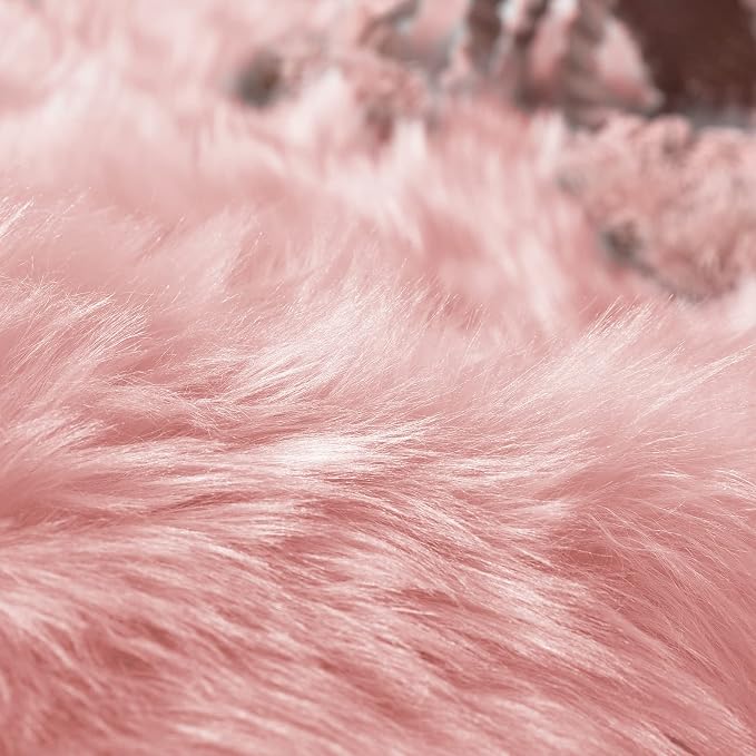 Goolela Pink Area Rug 5x7 Fluffy Fuzzy Furry Rug - Image 8