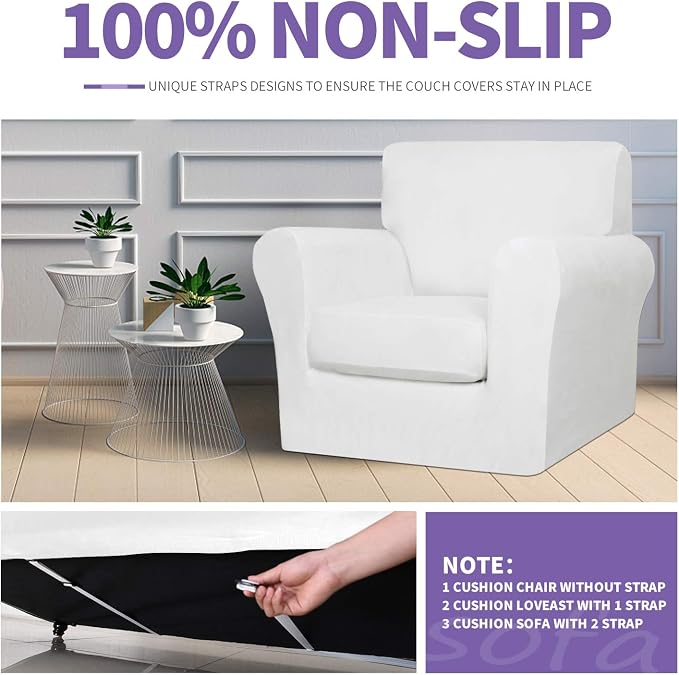 ZNSAYOTX Luxury Velvet Sofa Cover 3 Piece Stretch Loveseat Covers - Image 5
