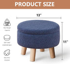 Wimarsbon Storage Ottoman, Modern Round Footrest - Image 3