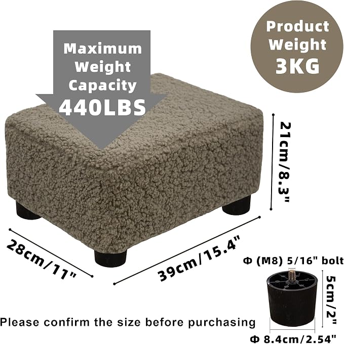 CAROLMADE Small Foot Stool Ottoman Footstool - Image 3