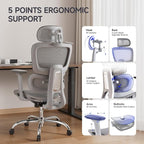 Ergonomic Office Chair with 3D Headrest, Computer Chair with Adjustable - Image 4