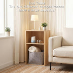 YAHARBO 2 Cube Bookshelf, Natural Record Player Stand - Image 6