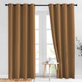 NICETOWN Gold Brown Curtains 2 Panels 84 inches Long by NICETOWN
