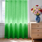 SpaceDresser Check Sheer Curtains 90 Inches 2 Panels Set, Rod Pocket Plaid - Image 3