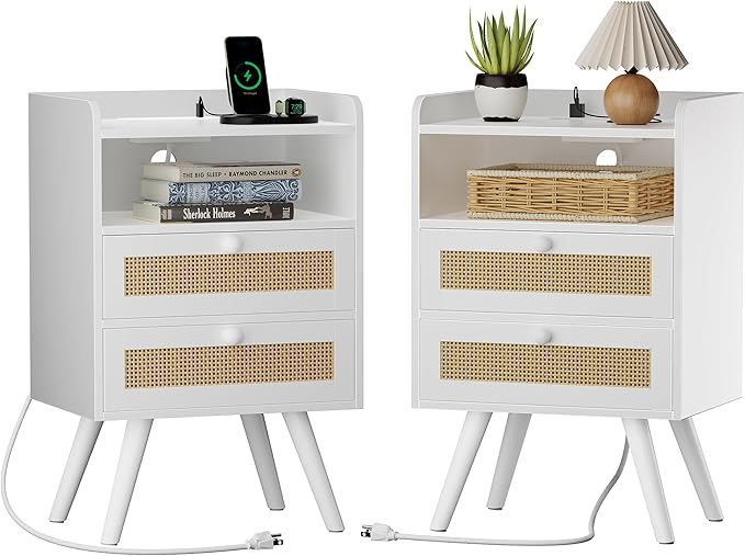 SUPERJARE 2 Drawer Night Stand by SUPERJARE