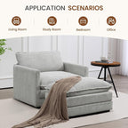 ROWHY Single Armchair with Ottoman, Modern Corduroy Cloud Couch with - Image 6