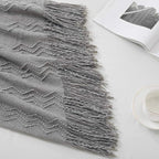 BOURINA Throw Blanket Textured Solid Soft Sofa Throw Couch Cover Knitted - Image 3