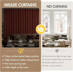 MIULEE Set of 4 Burnt Orange 45 Inch Short Blackout Kitchen Window Curtains | - Image 8