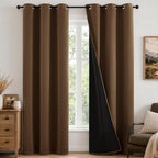 MIULEE Brown 100% Blackout Curtains by MIULEE