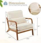 VINGLI Upgraded Premium Corduroy Accent Chair, Upholstered Arm Chair, Solid - Image 2