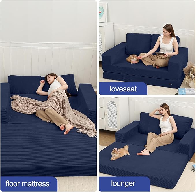 COMAX Convertible Sofa Bed Queen, Folding Fold Out Couch Bed, Floor Futon Couch - Image 5