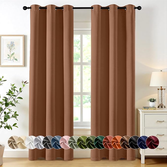 MIULEE Blackout Curtains for Bedroom 2 Panels 40 x 84 Inch Long Sun Baked | by MIULEE