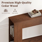 Walnut Console Table with Storage, 47.2" W Farmhouse Entryway Table, Long Sofa - Image 3