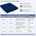 4Pcs Patio Cushion Covers Stretch Outdoor Furniture Protector Slipcovers | - Image 3