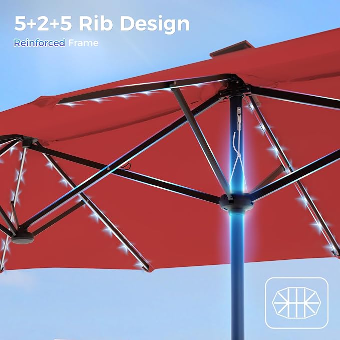 SUPERJARE 13ft Outdoor Patio Umbrella - Image 8