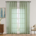 Sage Green Bedroom Curtains 2 Panel Sets 90 Inch Length, 59 Inch Extra Wide by OVZME