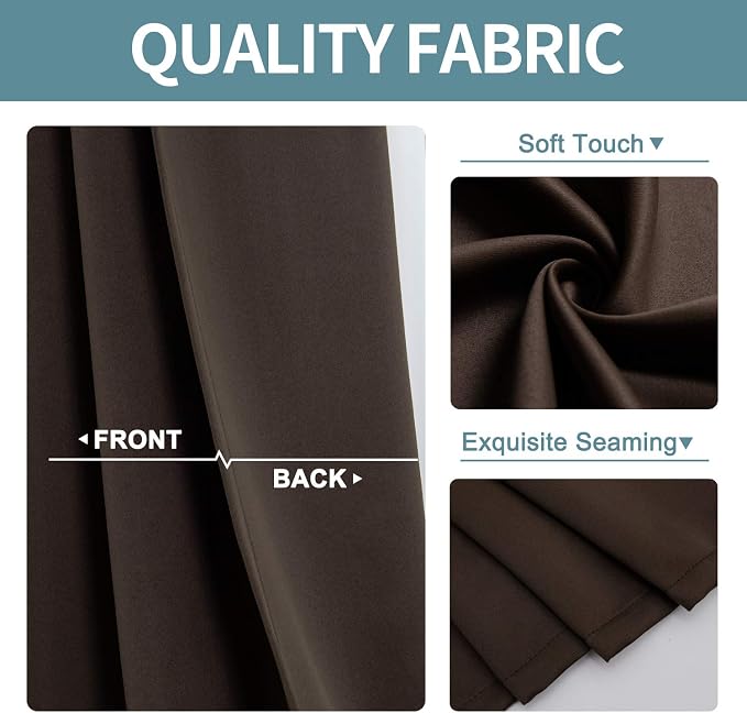 ChrisDowa Blackout Curtains for Bedroom and Living Room 50 Inches Long | 2 - Image 3