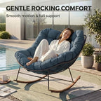 Grand patio Outdoor Rocking Chair, E-Coated Modern Cozy Lounge Rocker Chair - Image 3