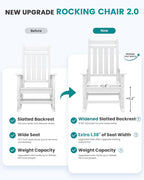 SERWALL Oversized Outdoor Rocking Chair Set of 4, HDPE Rocker - Image 4