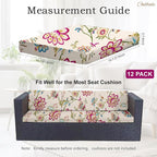 CALBODE 12pcs Single Seat Floral Print Outdoor Sofa Cover, Waterproof Elastic - Image 2
