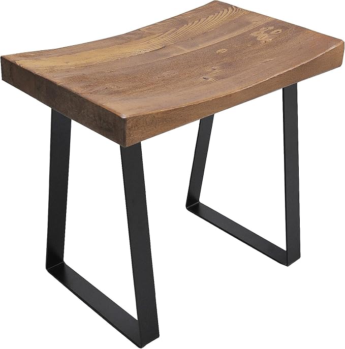 Home Soft Things Natural Reclaimed Pine Wood Tile Shape Entryway Bench by HomeSoftThings