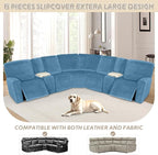 Arfntevss Sectional Recliner Couch Covers Velvet Washable Corner Sectional Sofa - Image 3