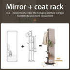 WoodsWhisper Full Length Mirror Coat Rack Solid Wood Floor Mirror 66"x12" Full - Image 3