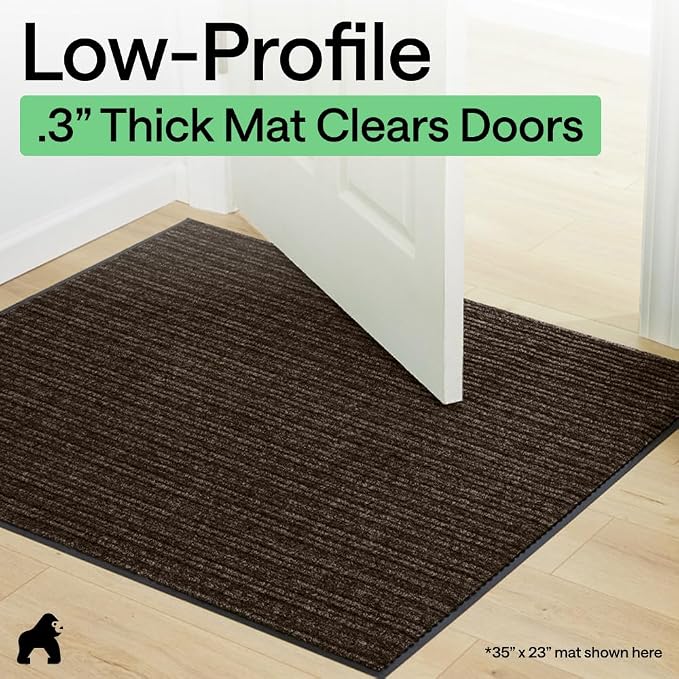 GORILLA GRIP Waterproof Traffic Guard Door Mat, 2 Pack Indoor Outdoor Durable - Image 9