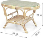Malibu Lounge Set of 4: 2 Natural Rattan Wicker Chairs, Three-Seater Sofa and - Image 5