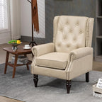 Mid-Century Wingback Chair, PU Leather Accent Chair - Image 2