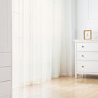Chyhomenyc Ivory Sheer Curtains 96 Inch Length 2 Panels Set | Elegant, Light - Image 2