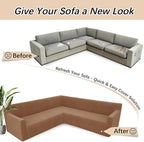 Arfntevss Stretch Sectional Couch Covers L Shaped Corner Sectional Sofa Cover - Image 6